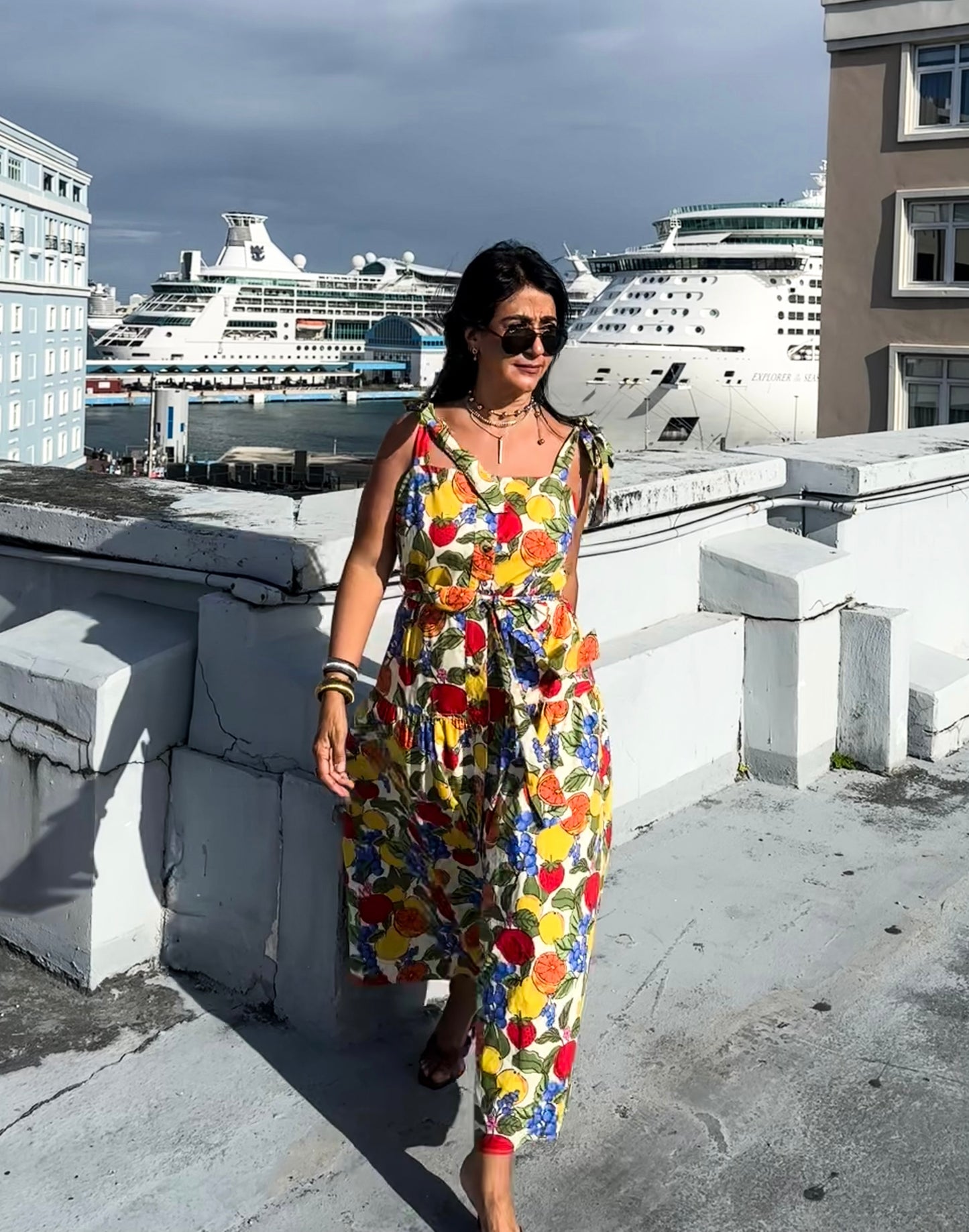 Fruit Cocktail Button Down Dress