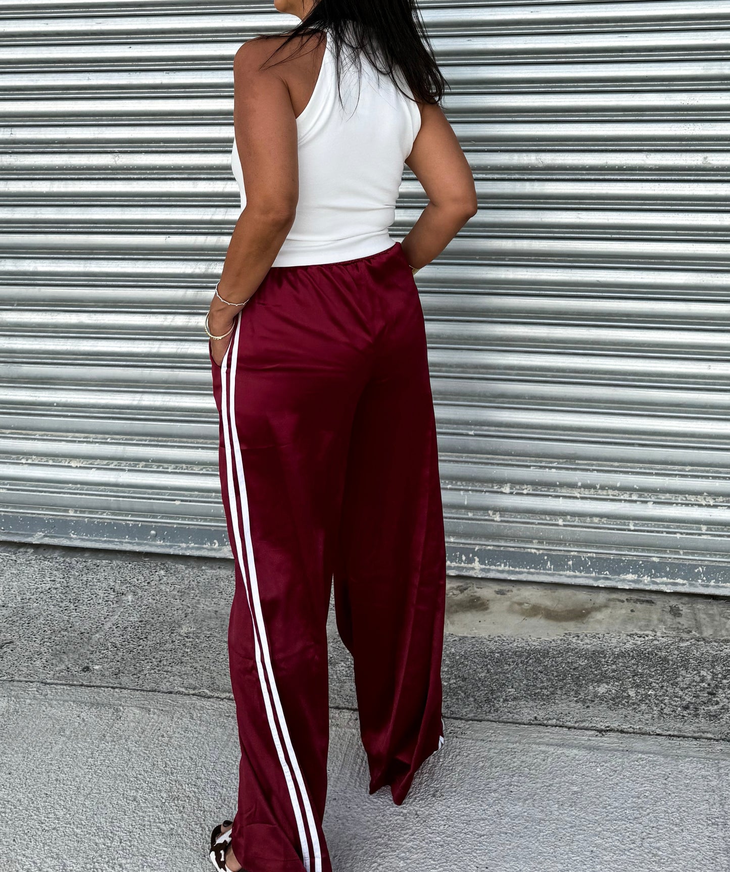 Satin Track Pants