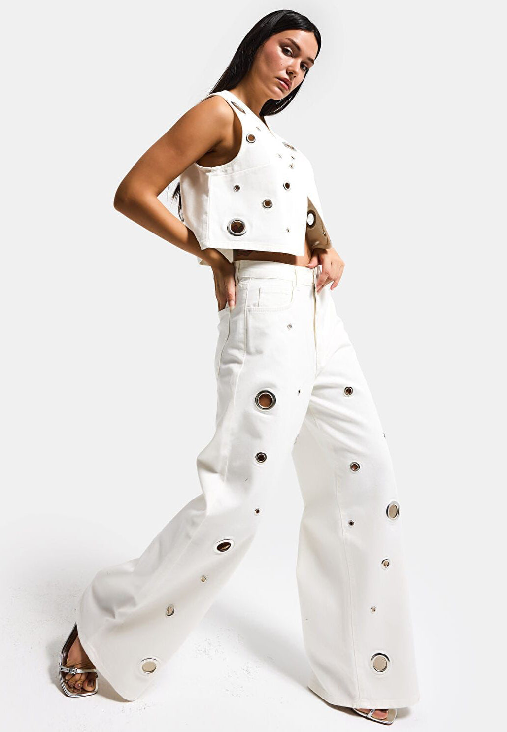 Eyelet Denim Set