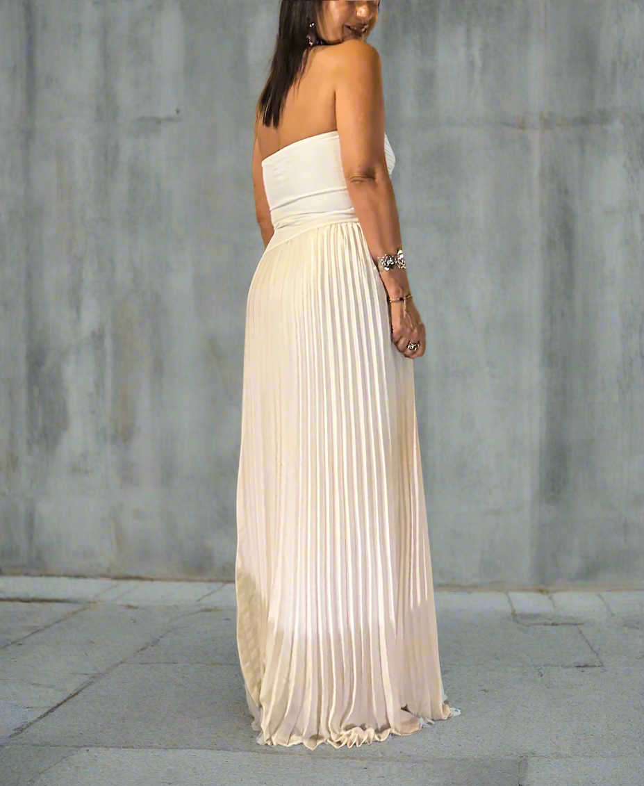 Accordion Tube Maxi Dress