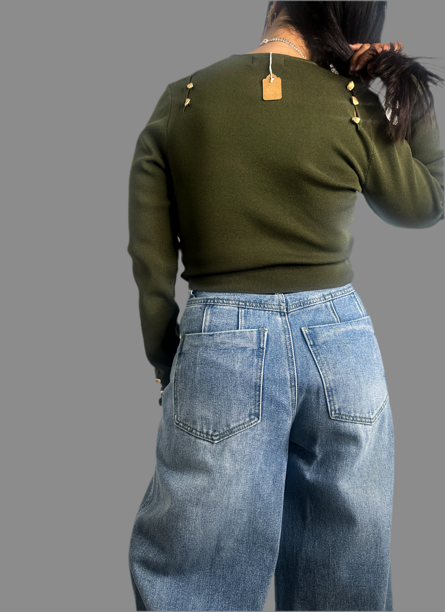 Button Detailed Knitdown Sweater