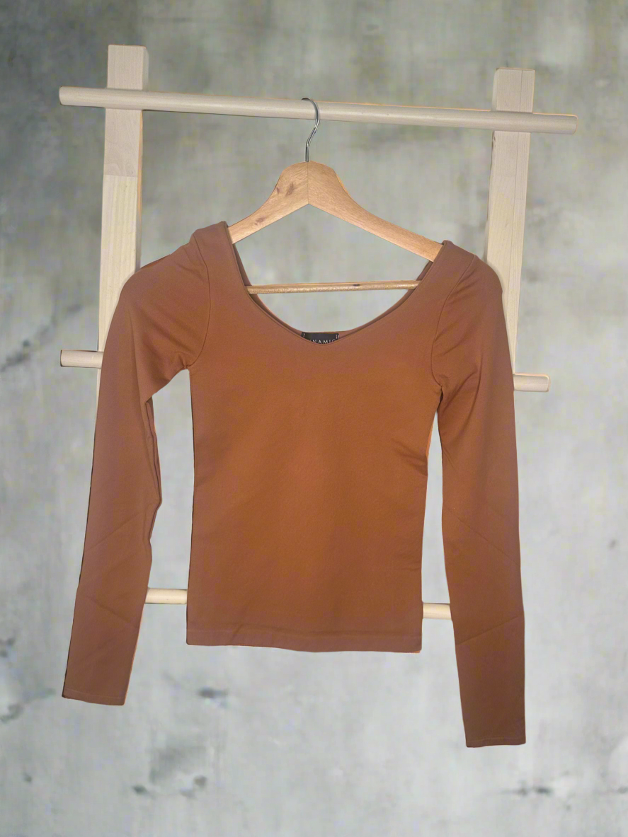 V Neck Double Layer Long Sleeves Top
