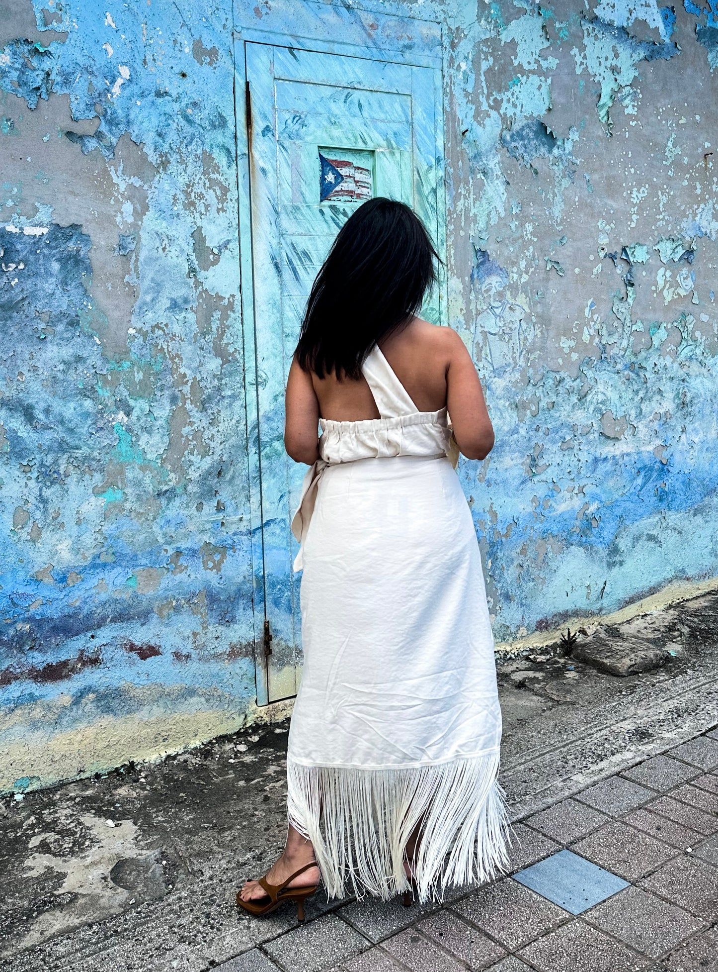 Beige Fringes Skirt 🇨🇴