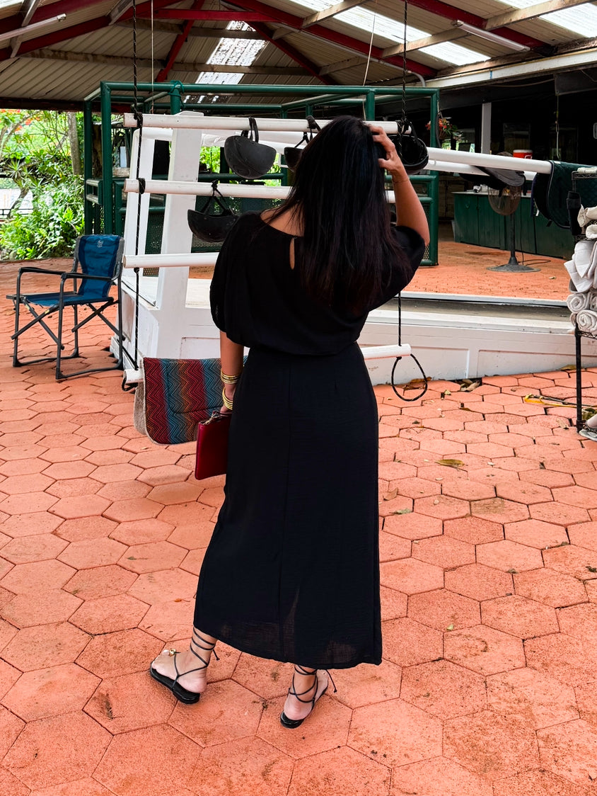 Wrap Maxi Skirt and Crop Top