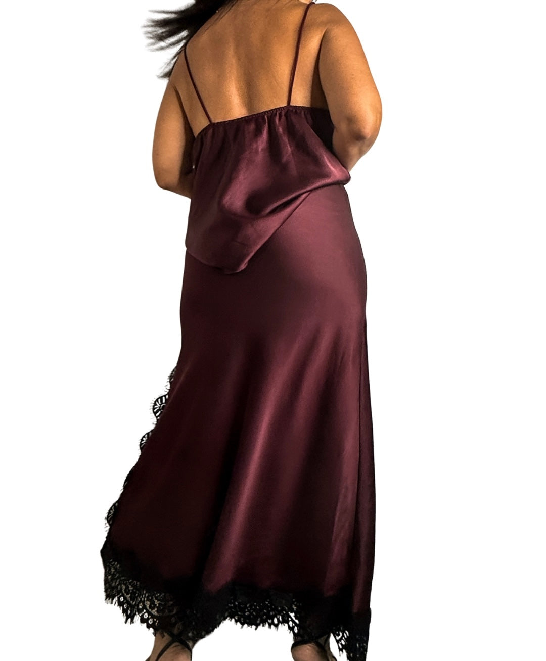 Silky skirt and top Set with Lace details 🇮🇹