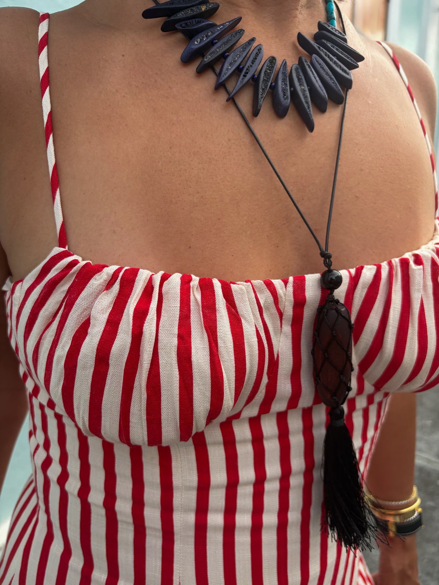 Striped Flared Maxi Dress