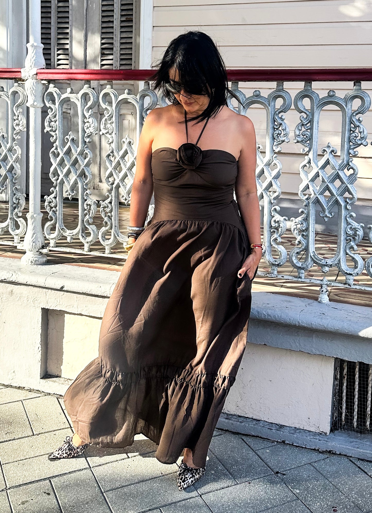 Embossed Flower Dress