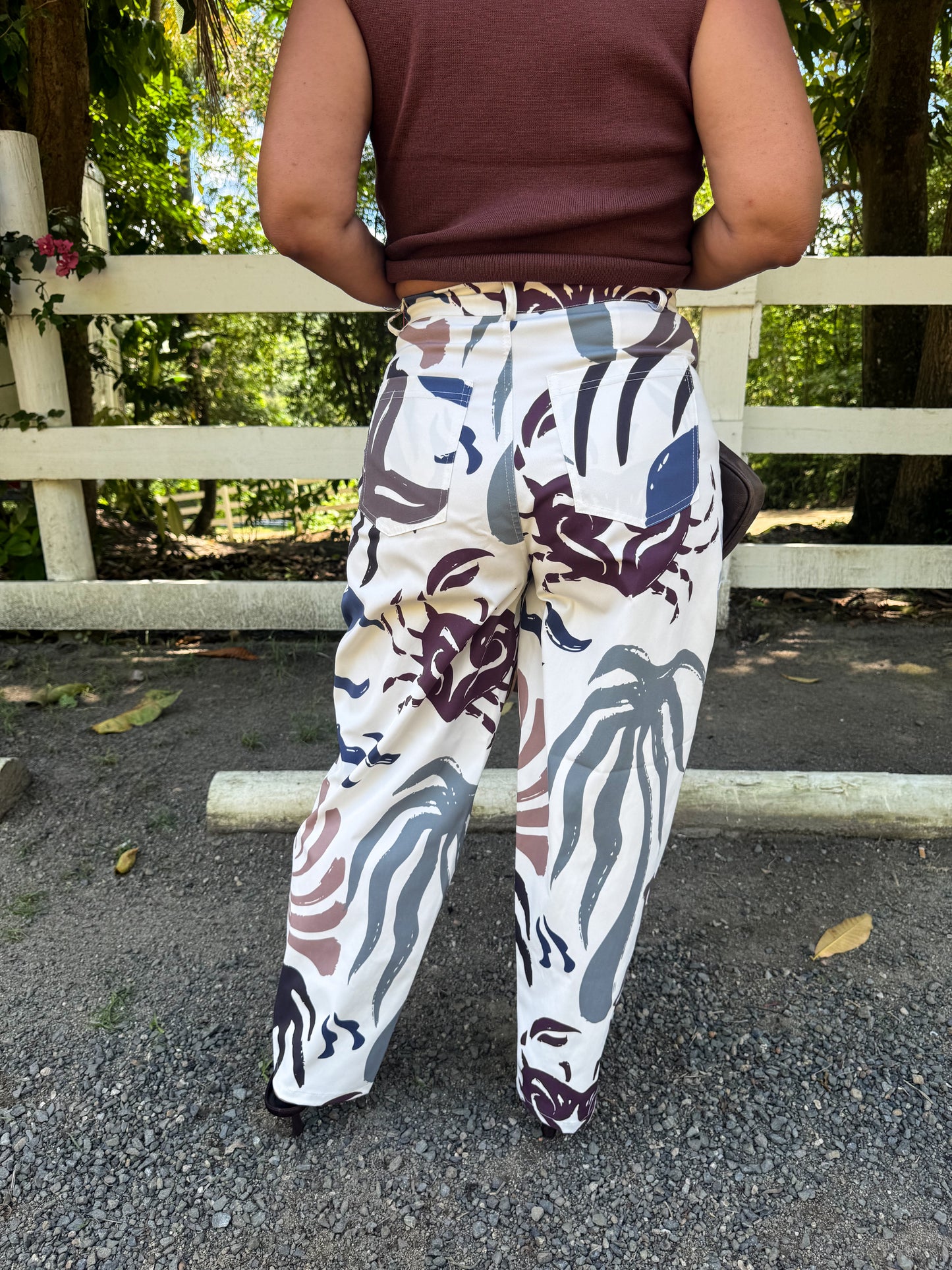 Print Barrel Pants