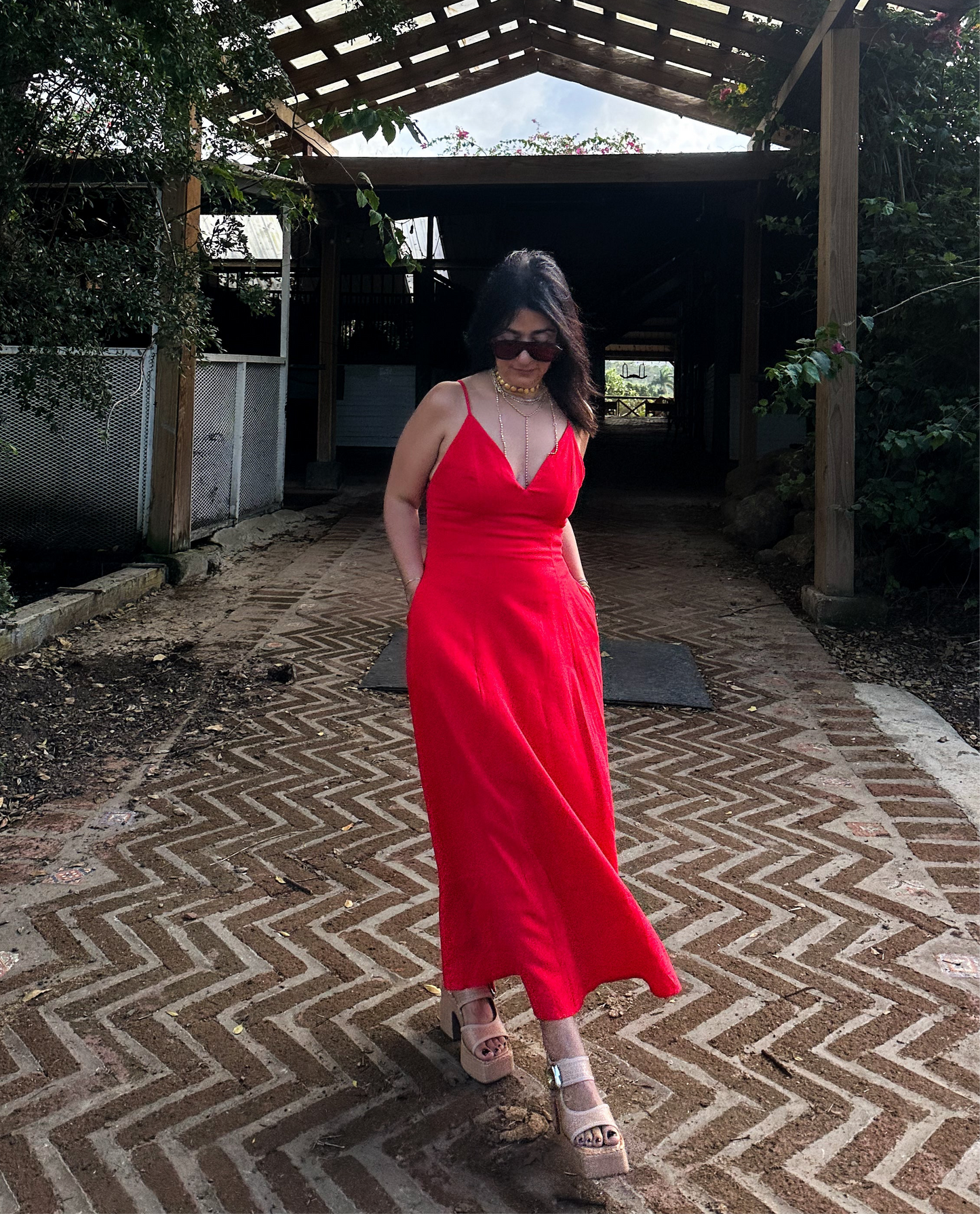 Valentine Vibes Linen Midi Dress