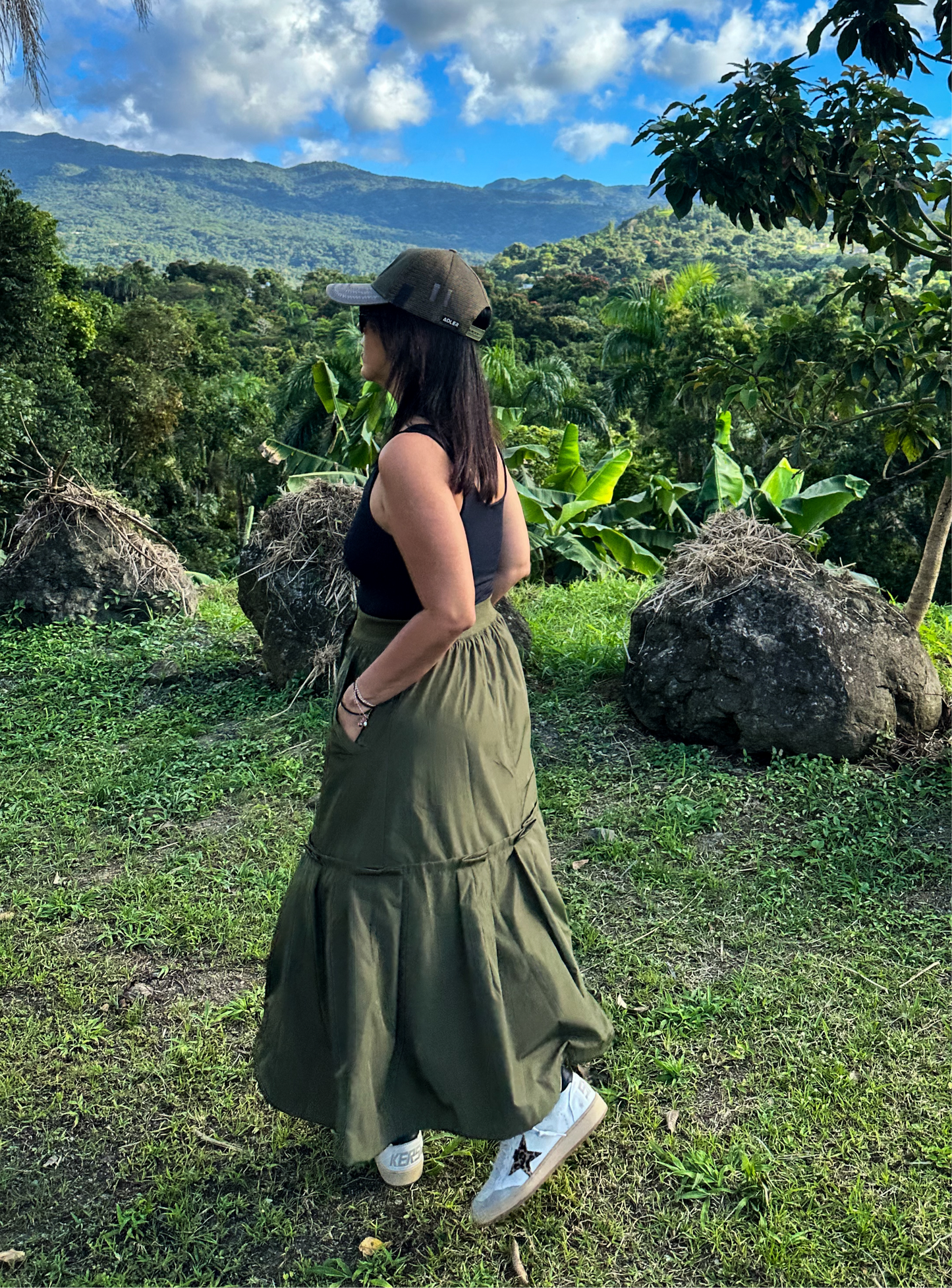 Camo Front Zipper Skirt