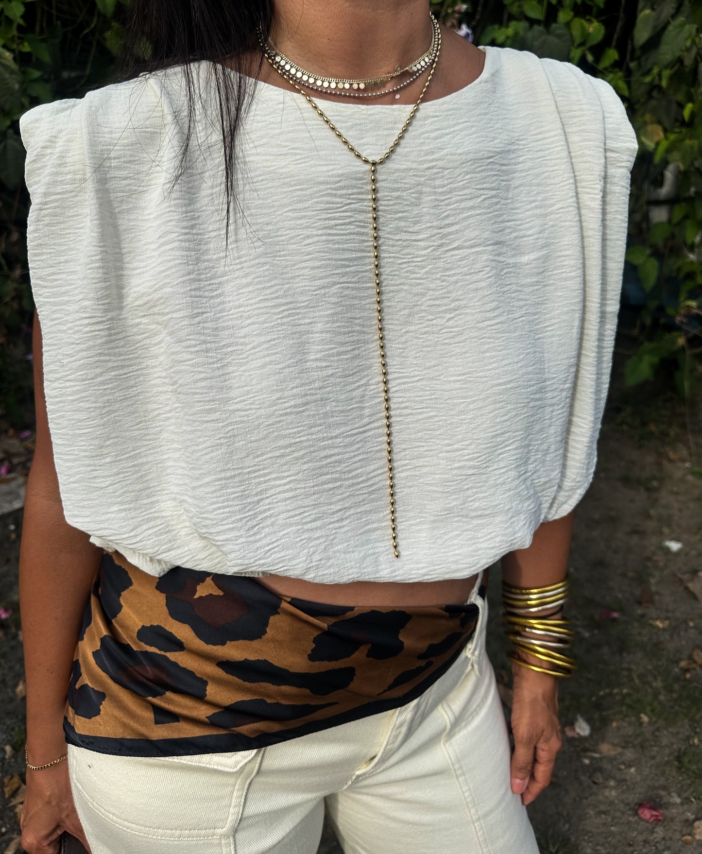 Off White Crop Top