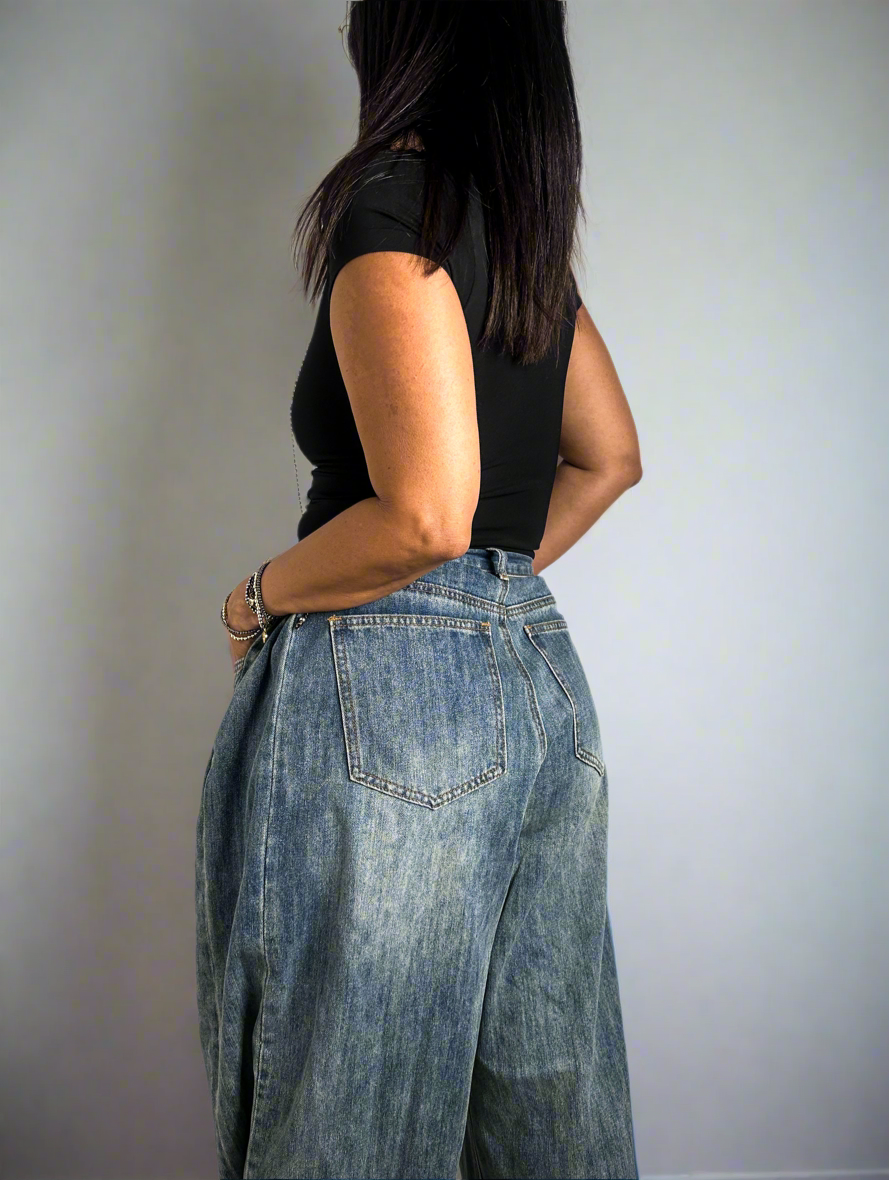 Baggy Stonewash Denim Jeans