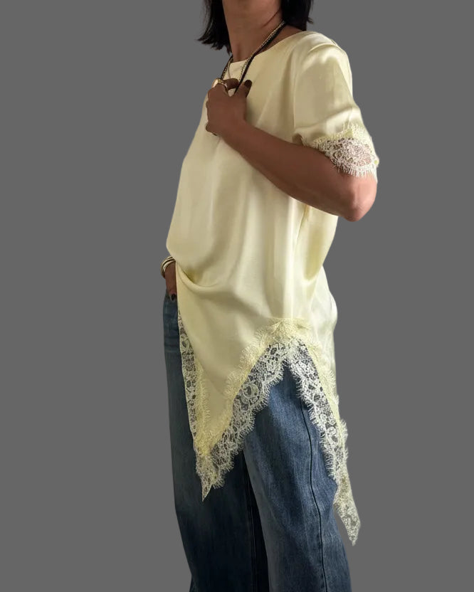 Lace Asymmetrical Top 🇮🇹