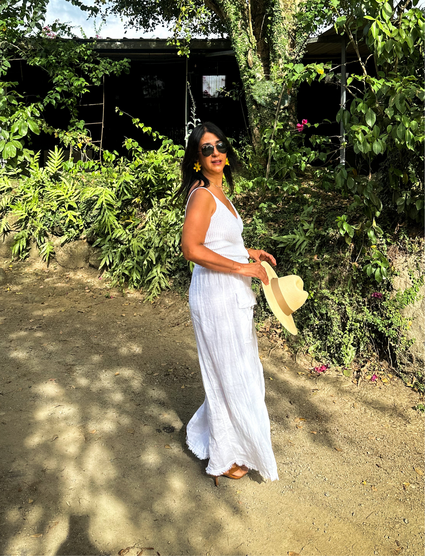 White Contrast Top and Pants Set