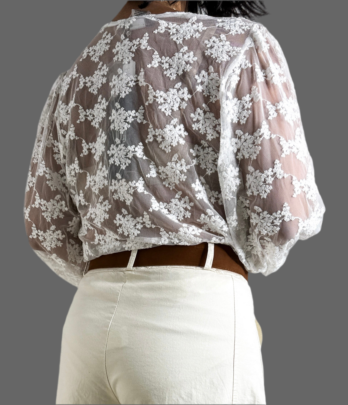 Lace Button Down Shirt