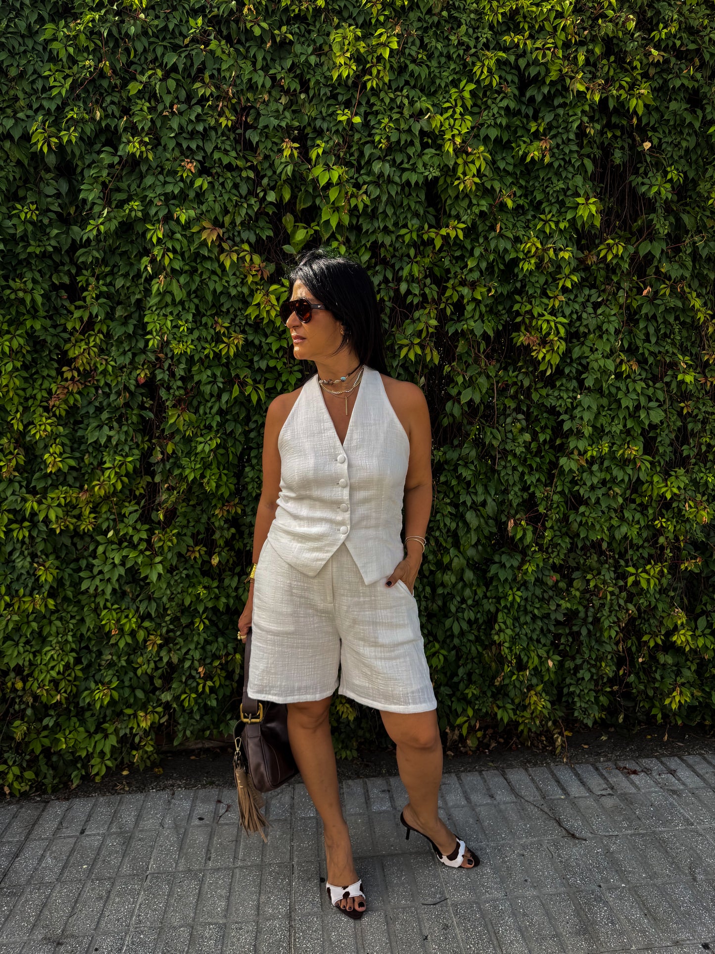Textured Tailord Shorts Set