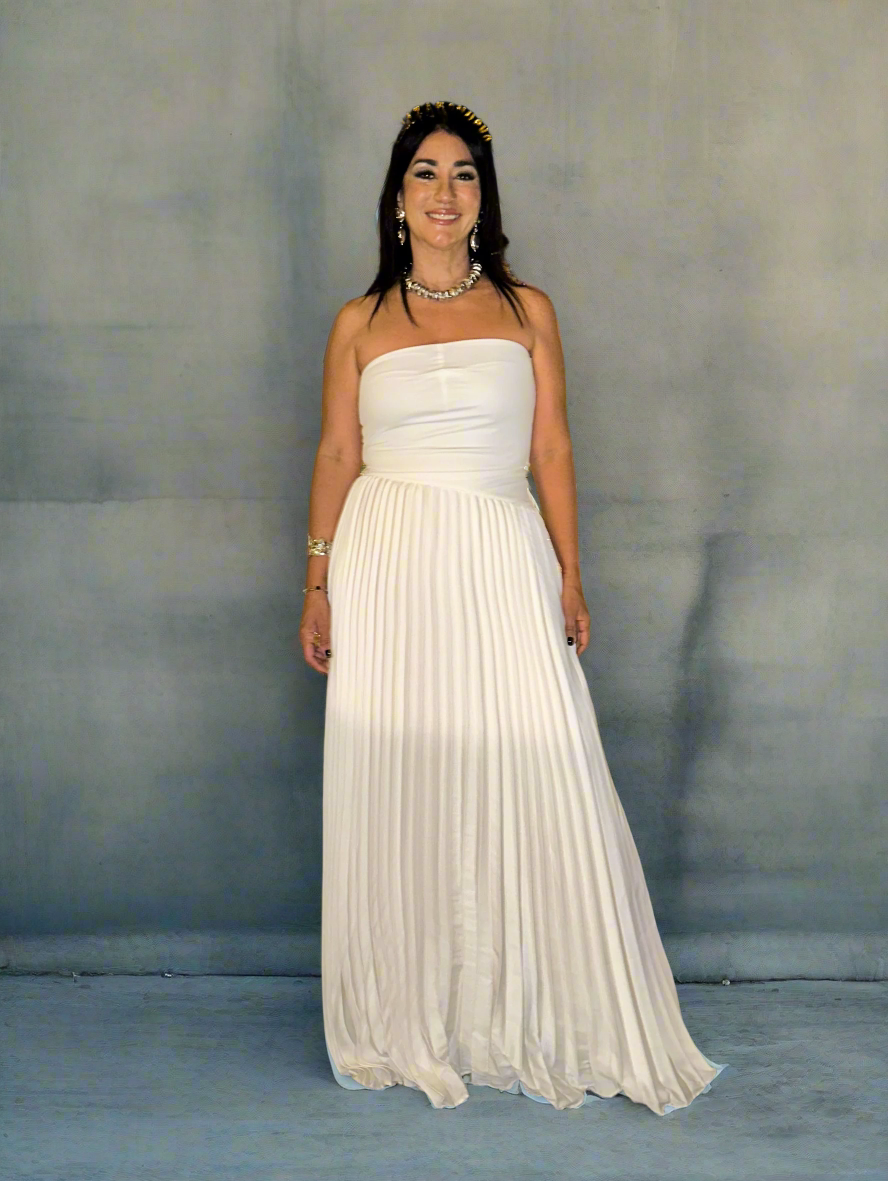 Accordion Tube Maxi Dress