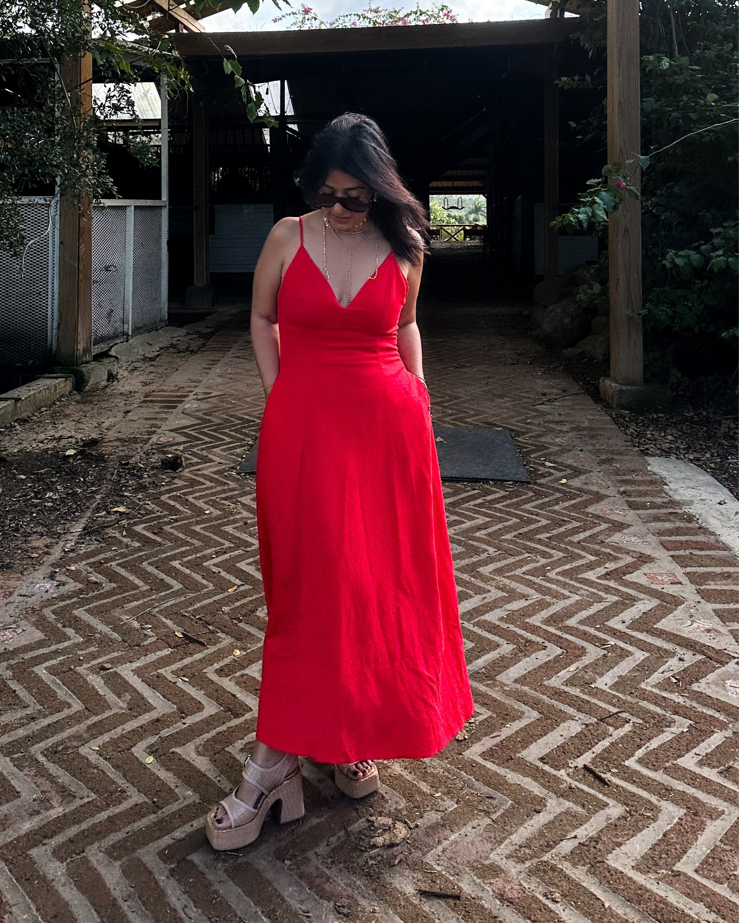 Valentine Vibes Linen Midi Dress