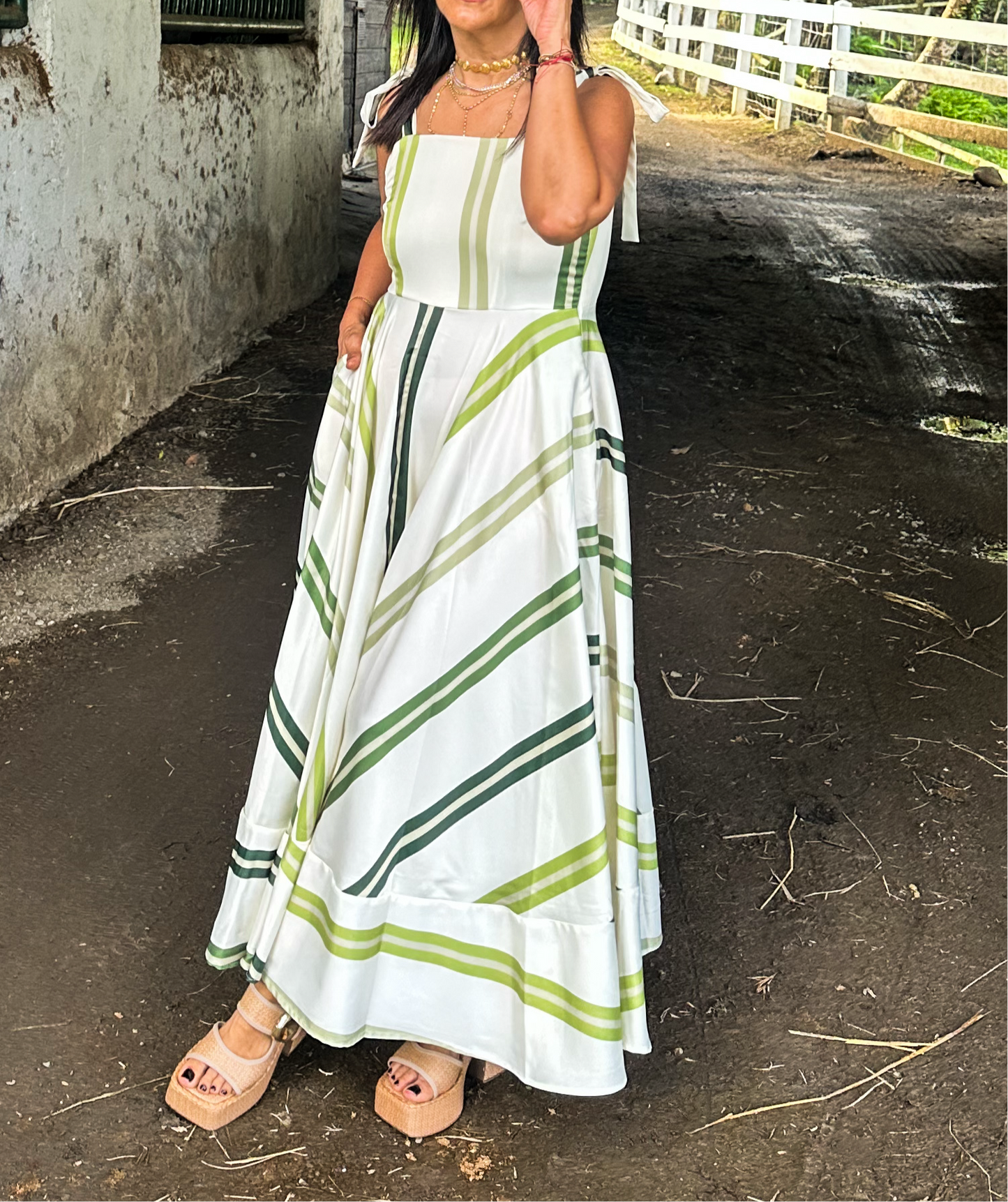 Bows & Stripes Maxi Dress 🇨🇴