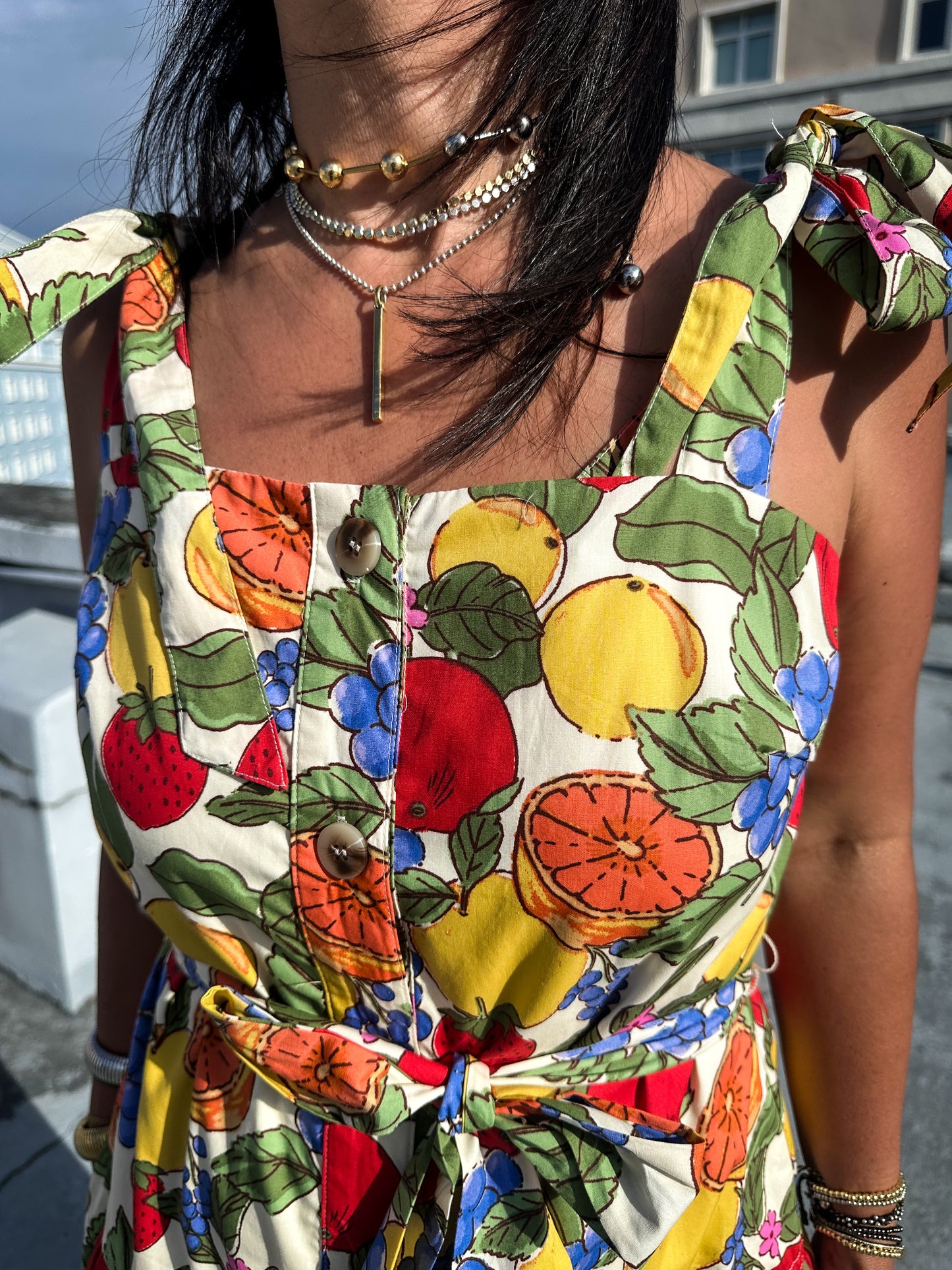 Fruit Cocktail Button Down Dress