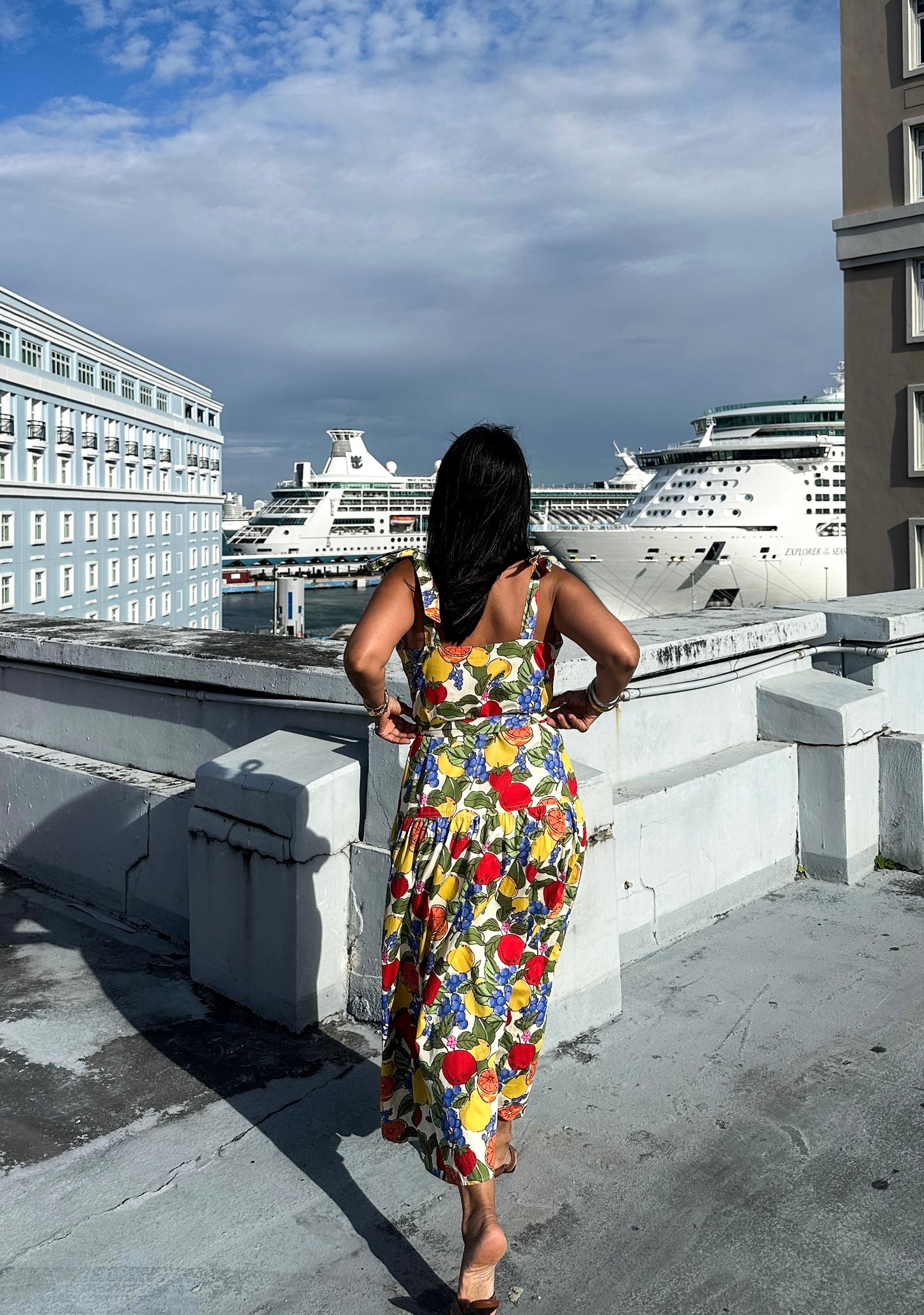 Fruit Cocktail Button Down Dress