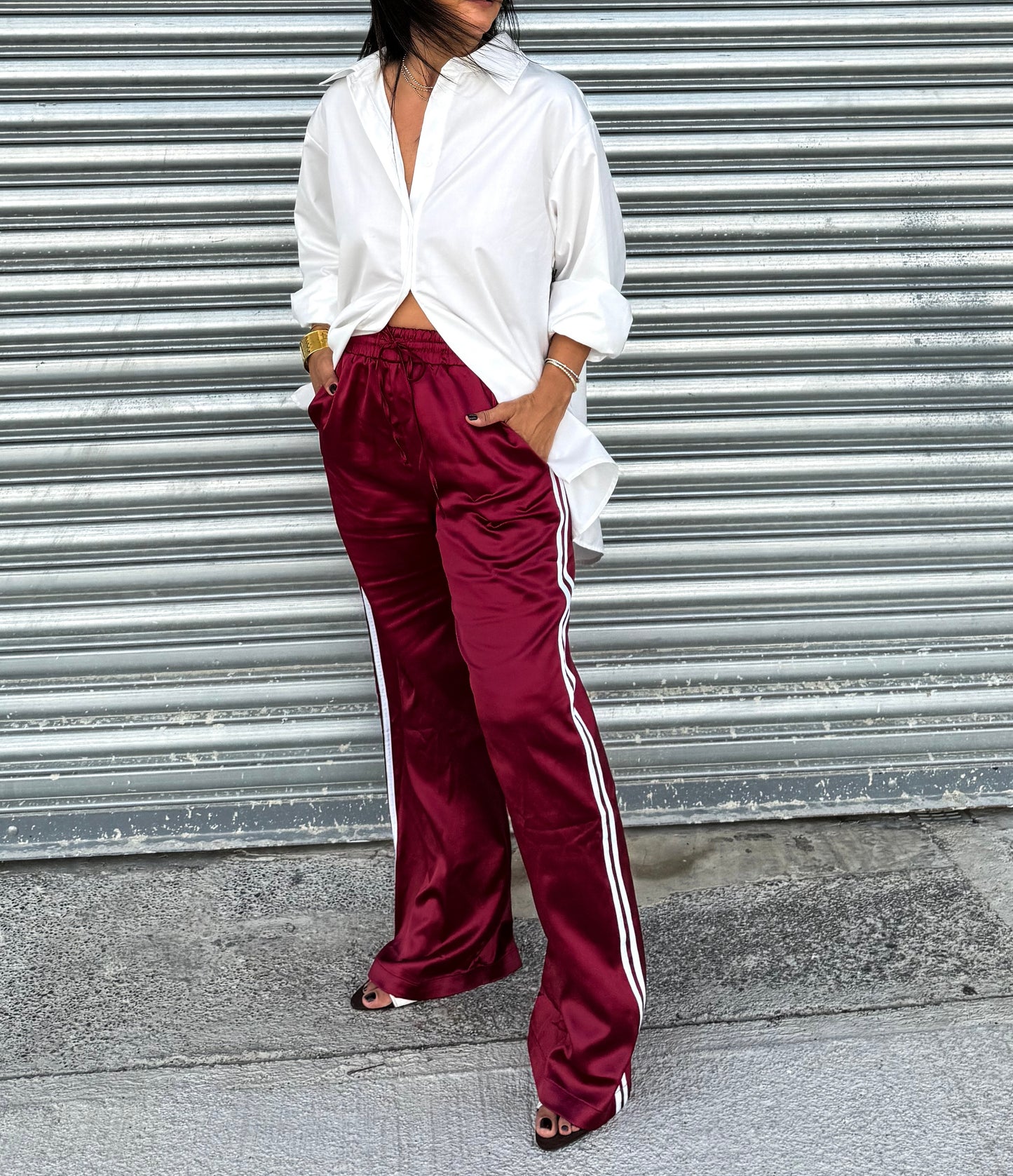 Satin Track Pants