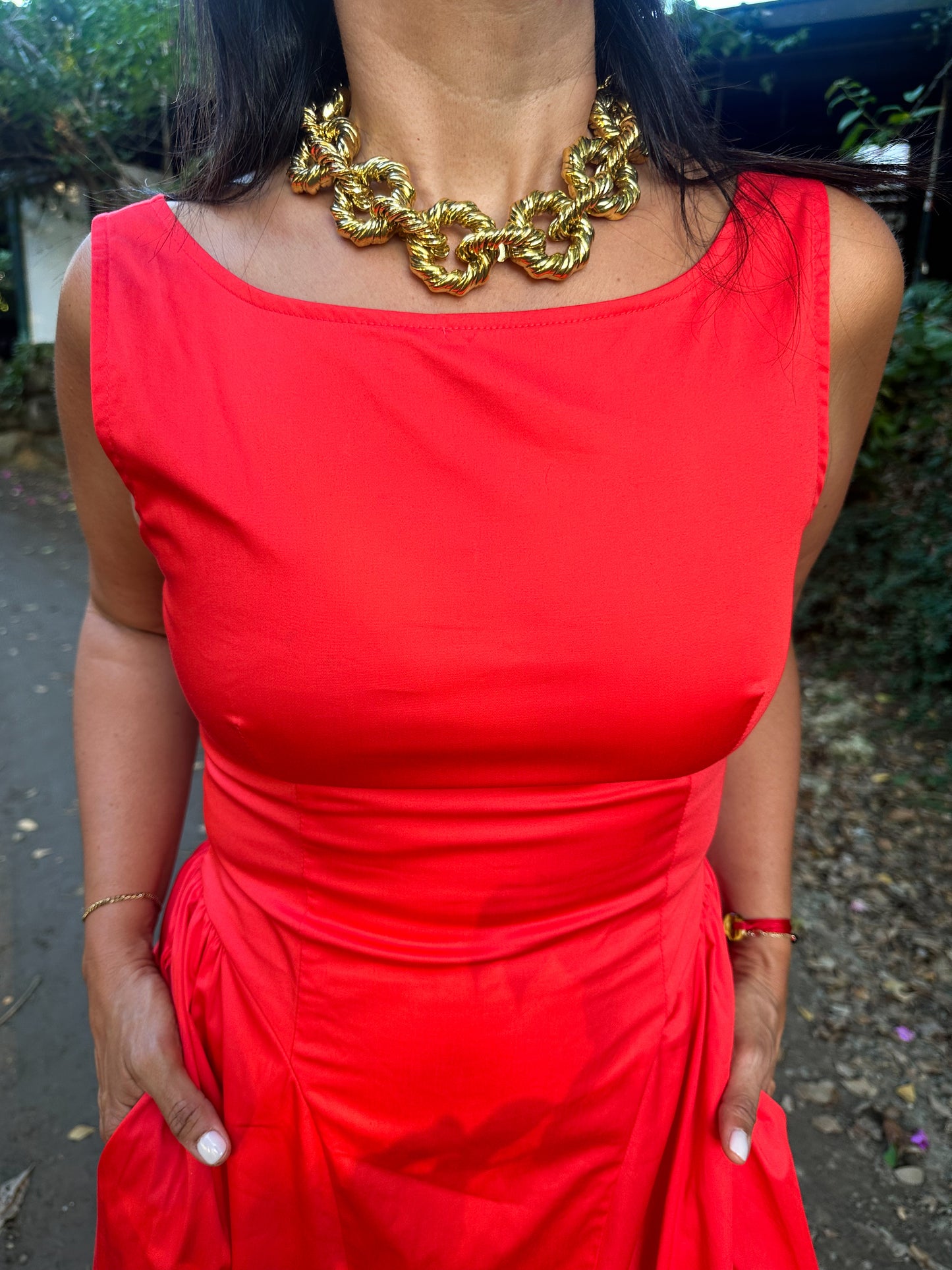 Lucia Neck Flare Midi Dress