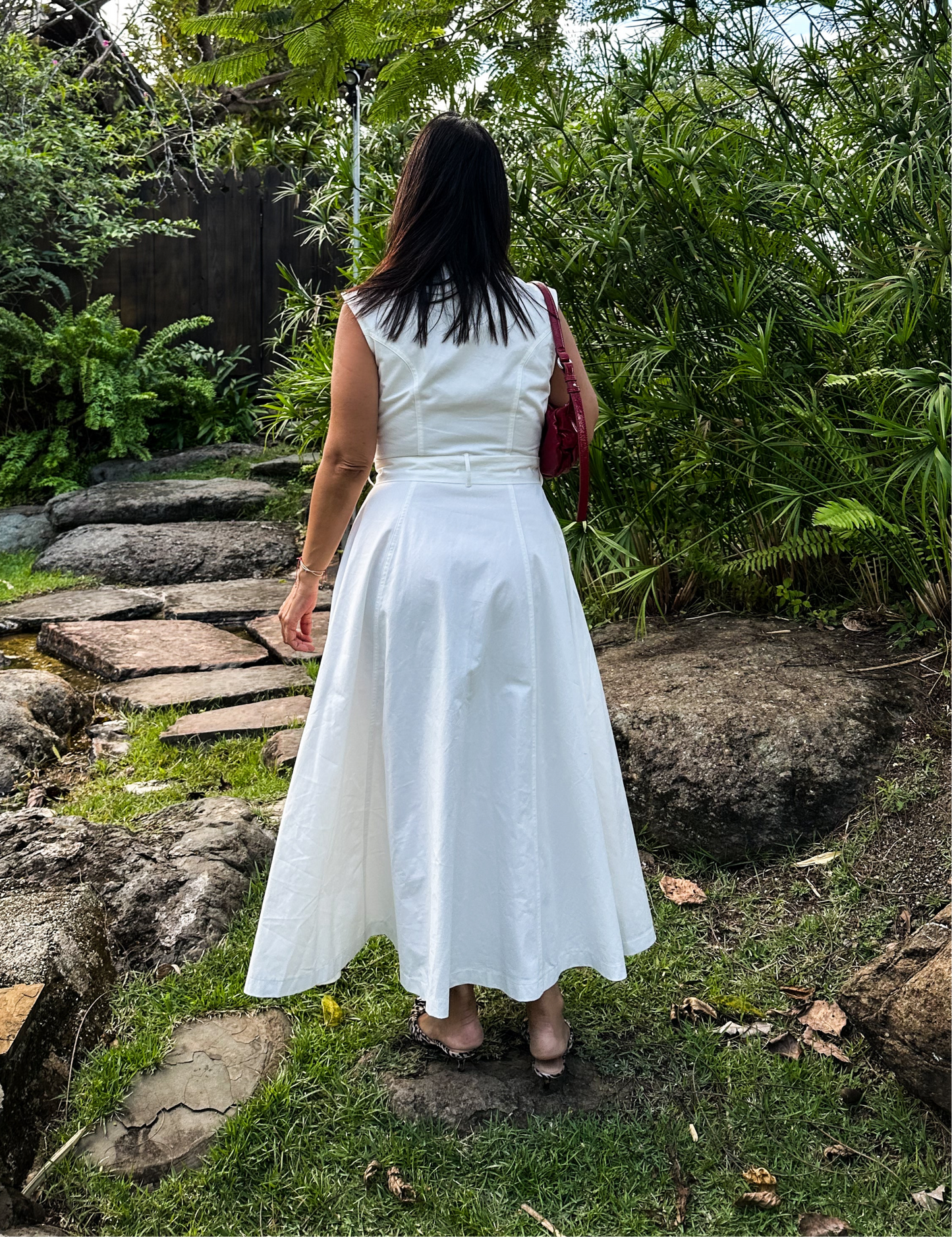 Front Zipper Full Skirt Dress