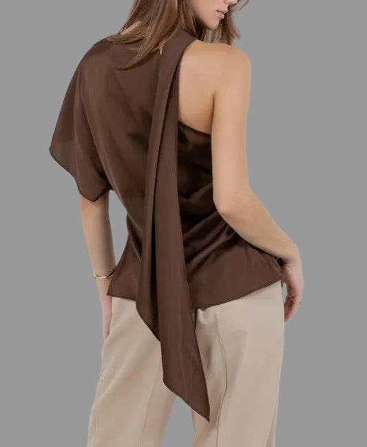 Asymmetrical Top with Self Scarf