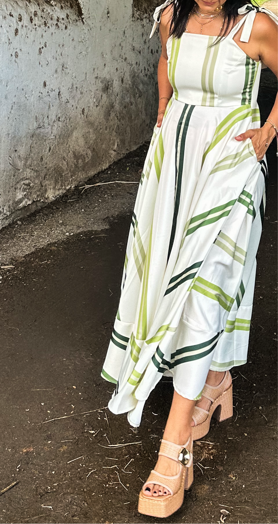 Bows & Stripes Maxi Dress 🇨🇴