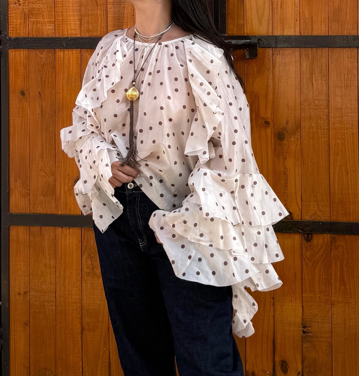 Ruffles Polka Dots Blouse