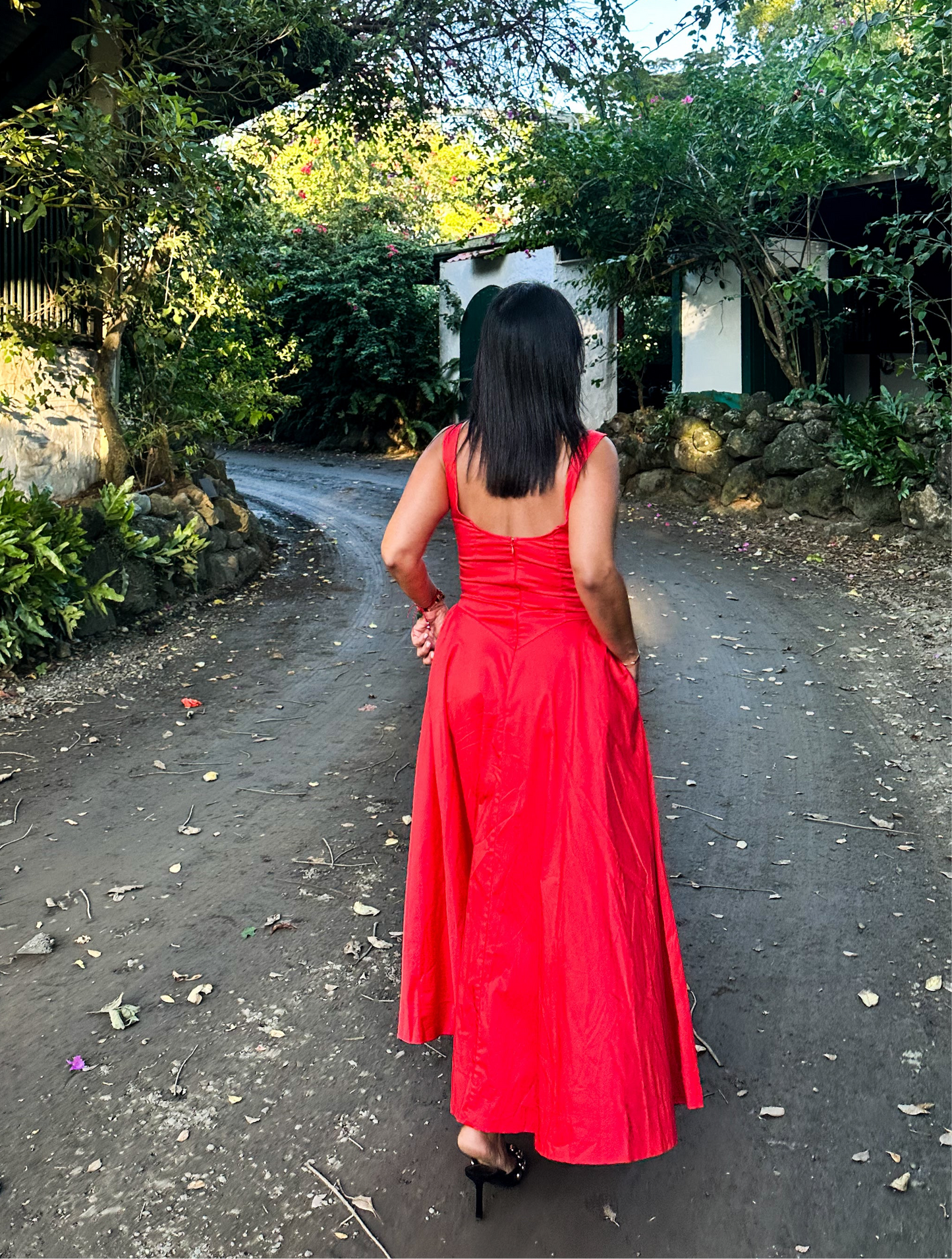 Lucia Neck Flare Midi Dress