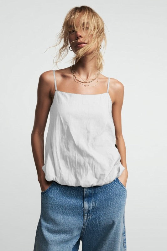 Cami Top With Bubble Hem