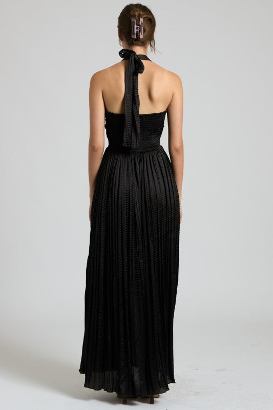 Satin Halter Maxi Dress