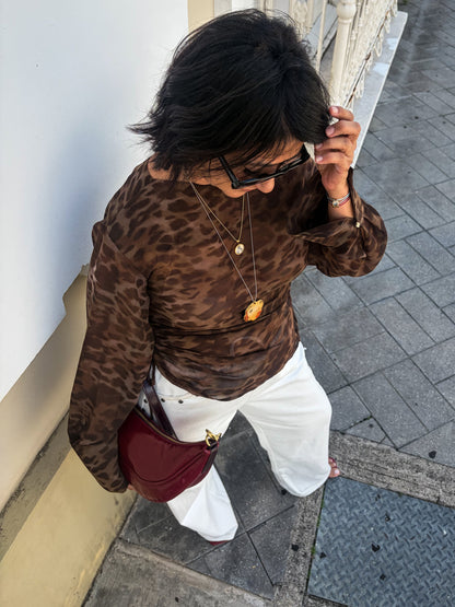 Sheer Leopard Top