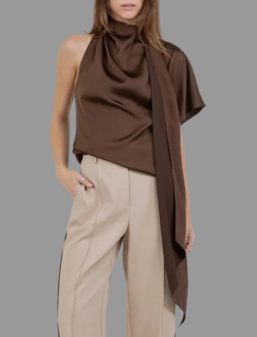 Asymmetrical Top with Self Scarf
