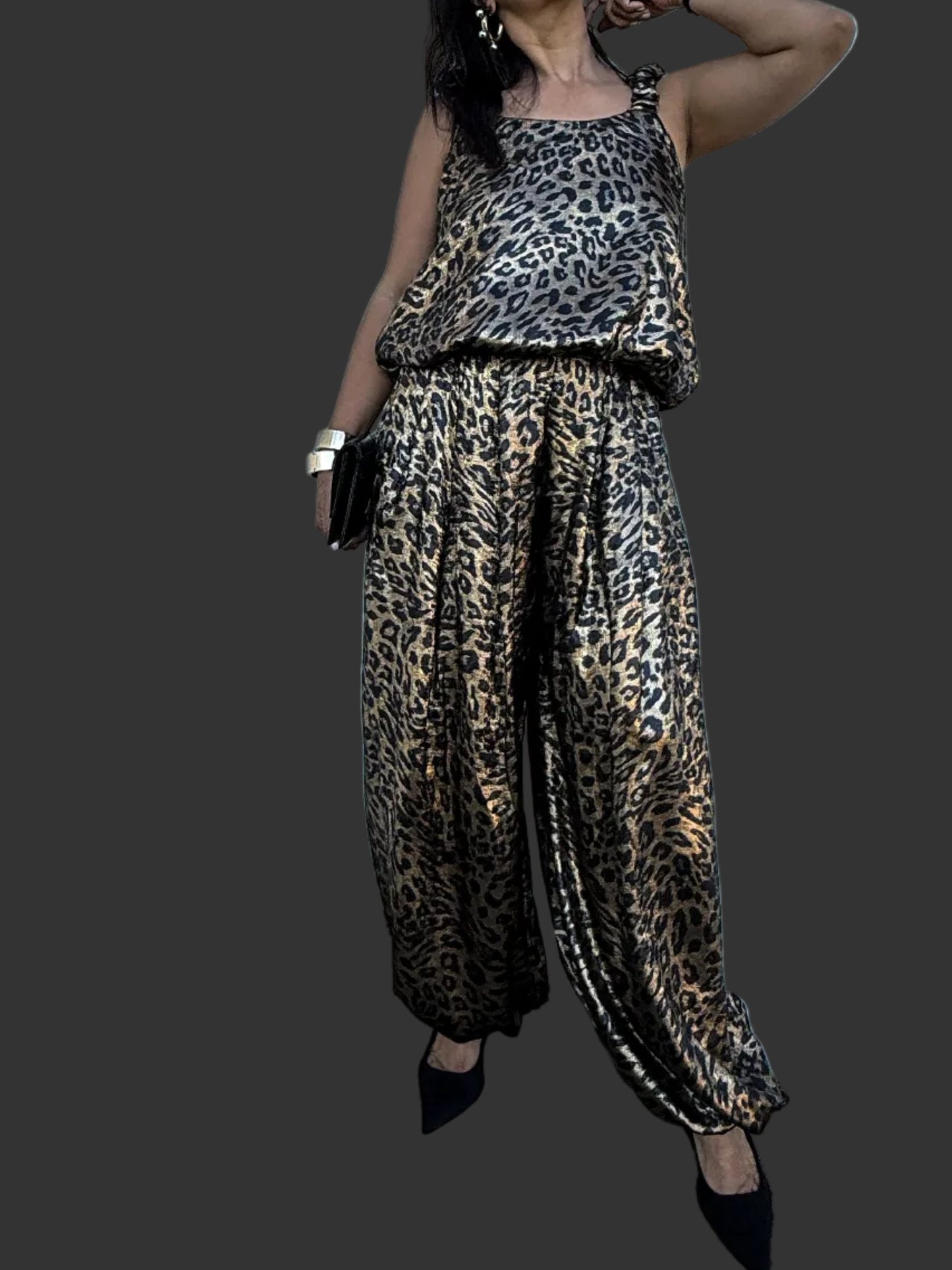 Golden Animal Print Aladdin Pants 🇮🇹