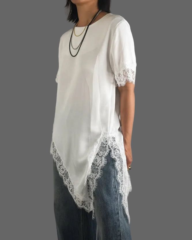 Lace Asymmetrical Top 🇮🇹