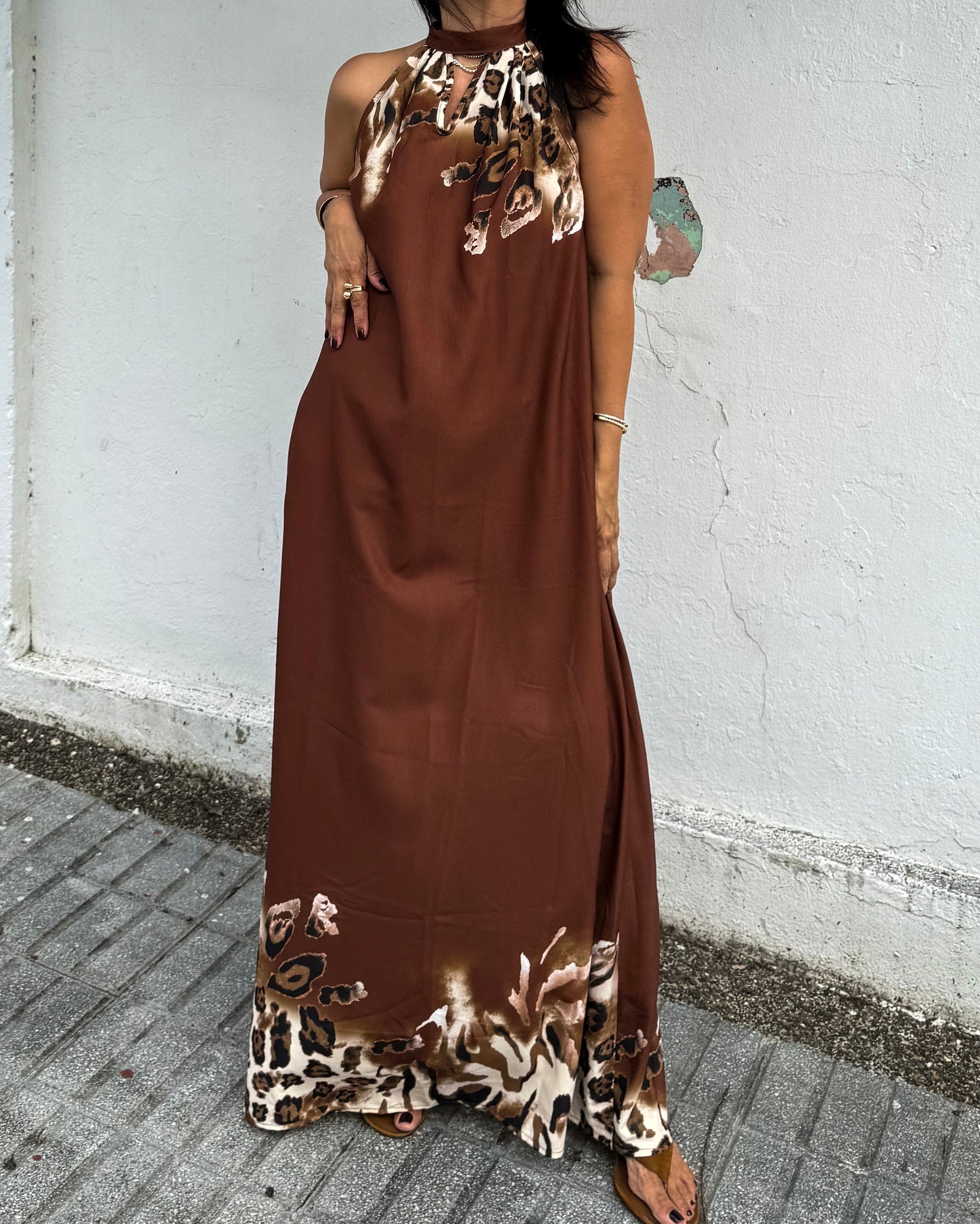 Halter Choco Maxi Dress