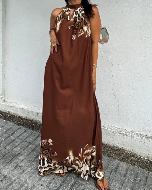 Halter Choco Maxi Dress