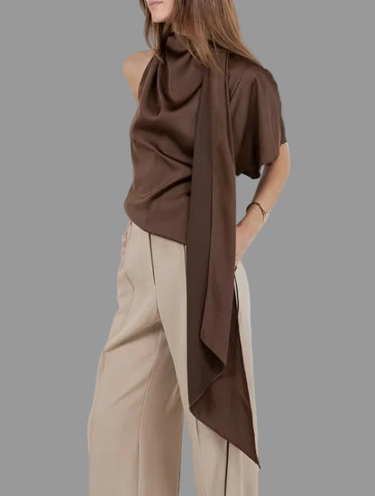Asymmetrical Top with Self Scarf
