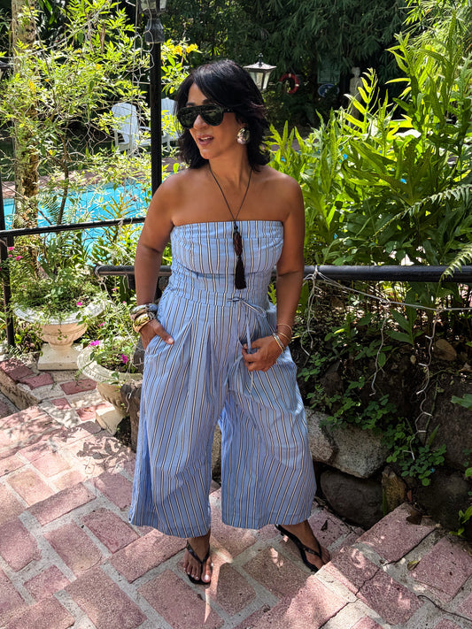Strapless stripes Jumpsuit