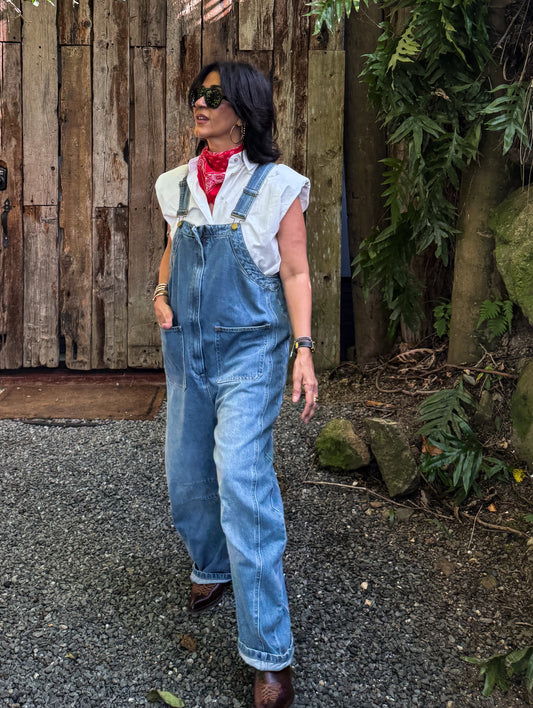 Wide-Leg Denim Overall