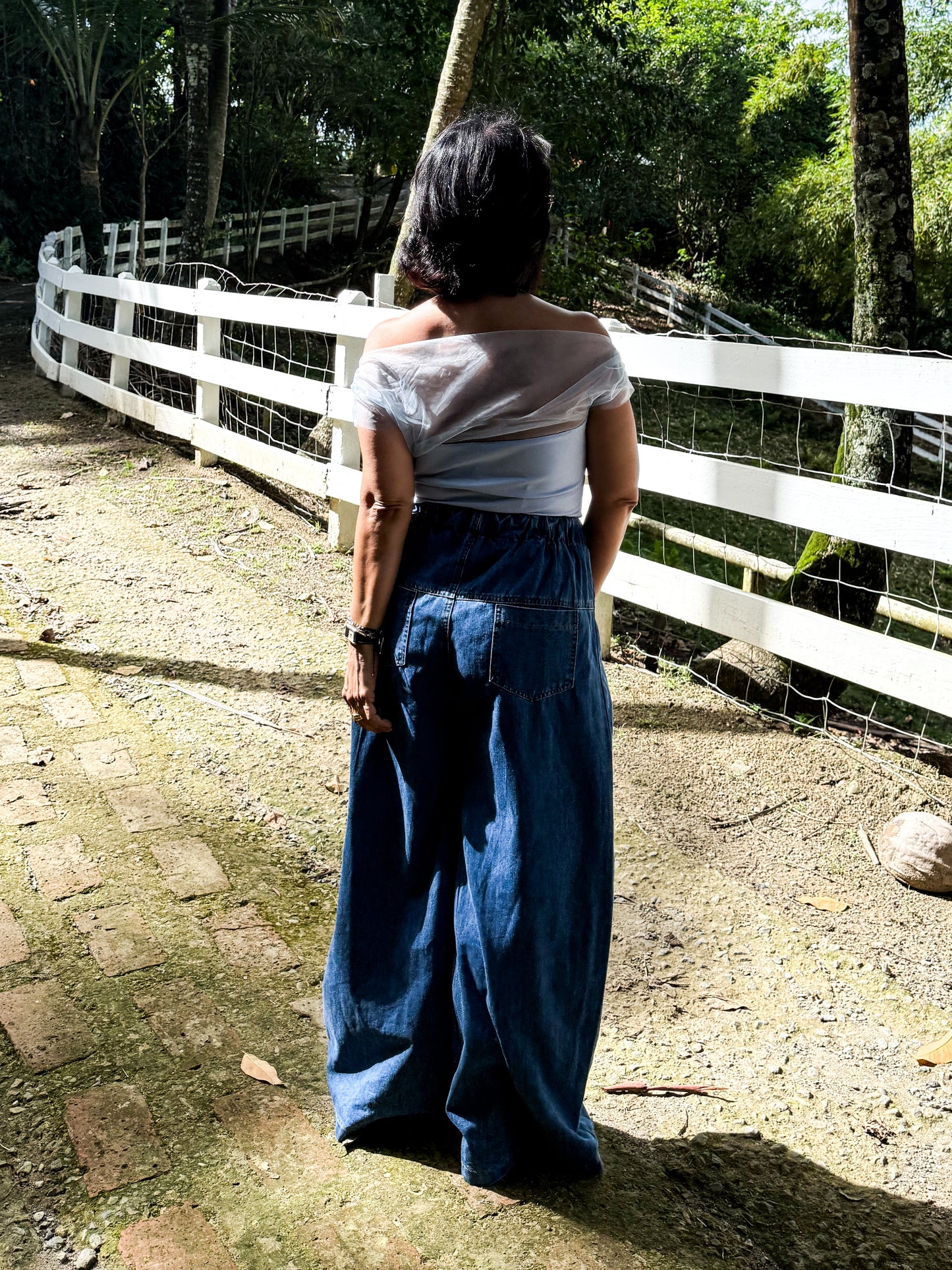 Washed Wide Leg Denim