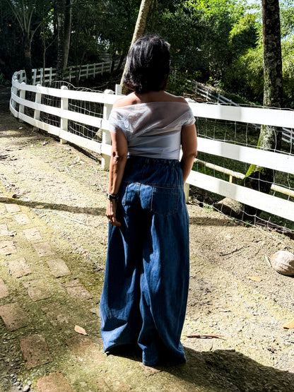 Washed Wide Leg Denim