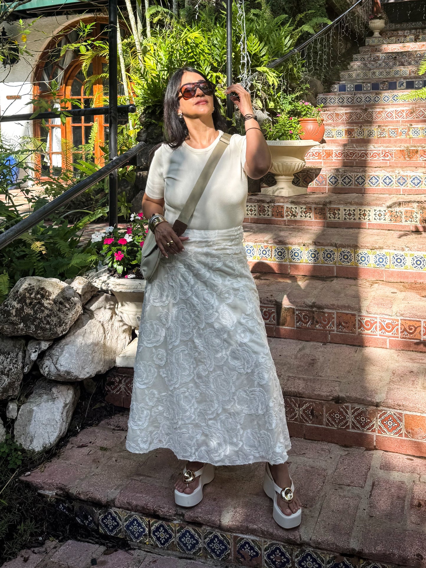 Floral Embroidered Maxi Skirt