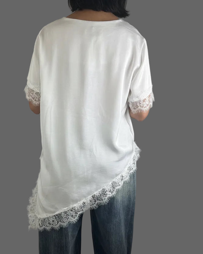 Lace Asymmetrical Top 🇮🇹