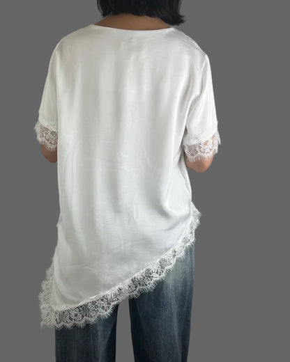 Lace Asymmetrical Top 🇮🇹
