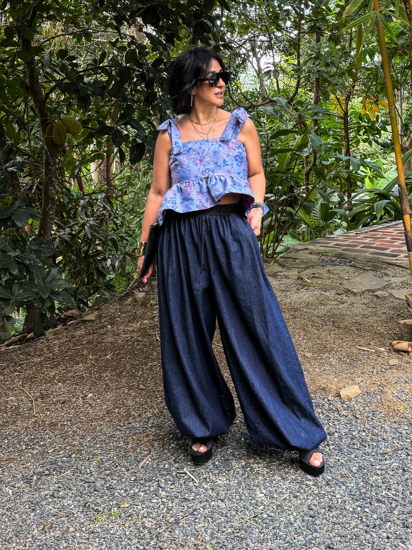 Jacquard High-low Peplum Top