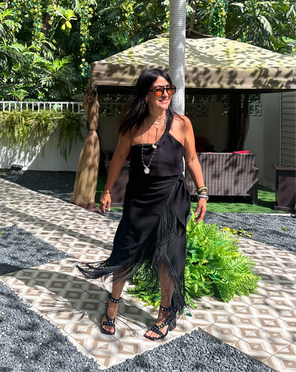 Black Fringes Skirt